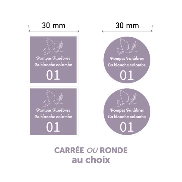 Etiquettes jumelles personnalisables - Carrée ou Ronde