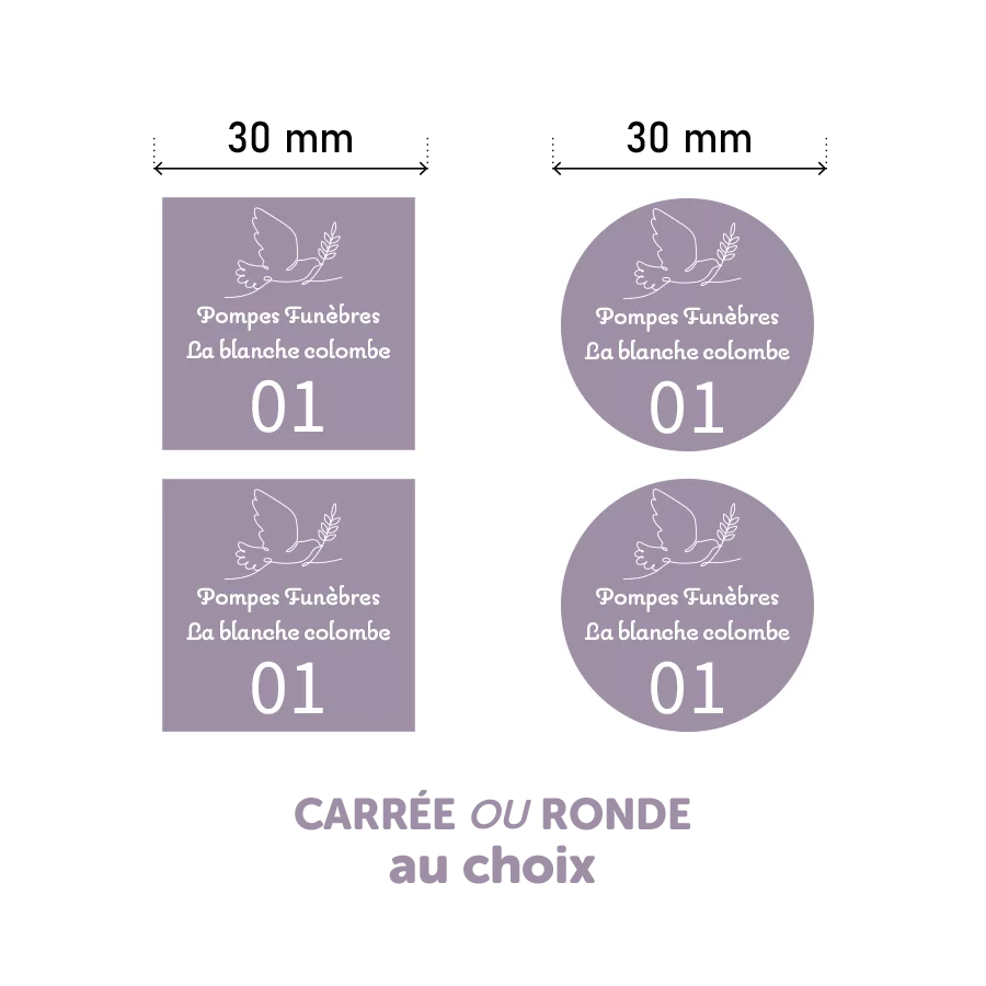 Etiquettes jumelles personnalisables - Carrée ou Ronde