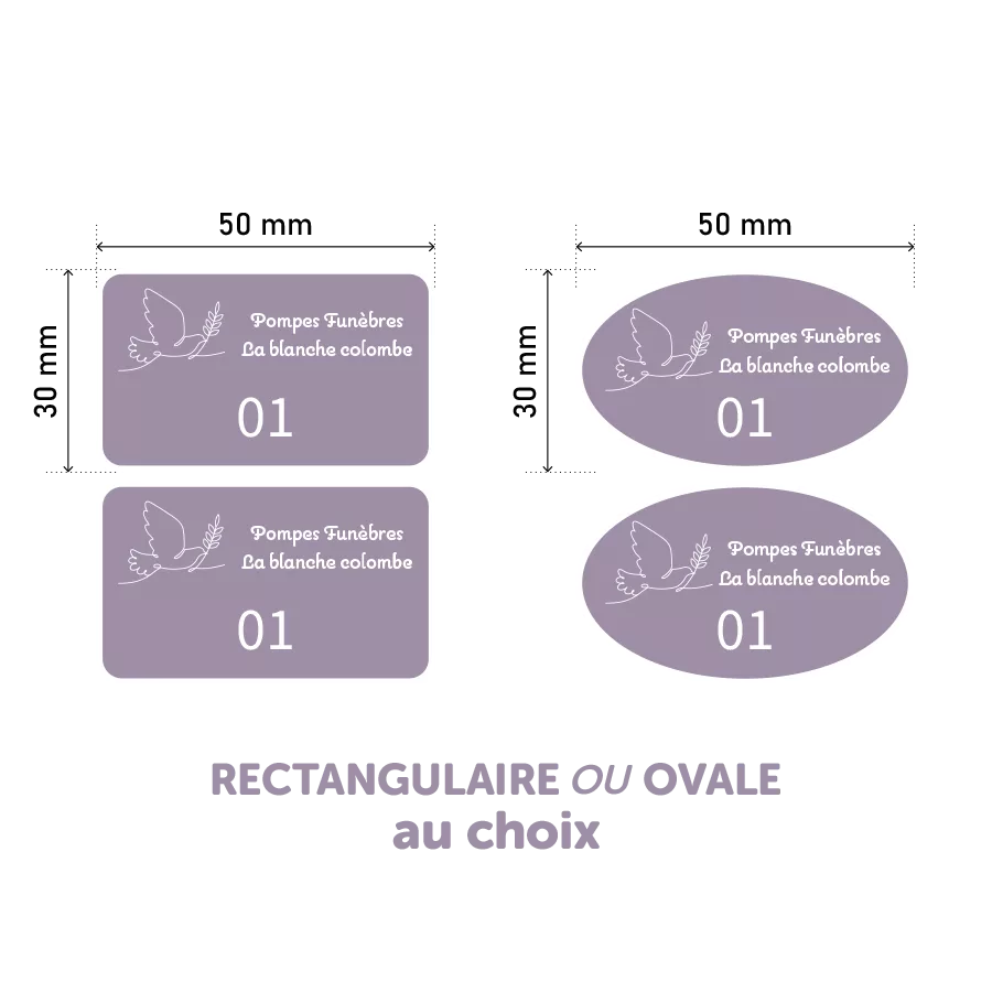 Étiquettes Jumelles Personnalisables - Rectangulaire ou Ovale