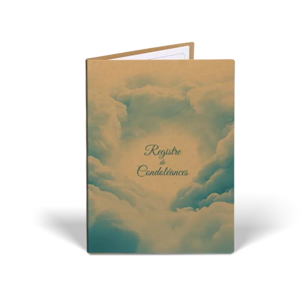 Recueil de Condoléances - 2 volets A4 en Carton Noble Recyclé - Nuage
